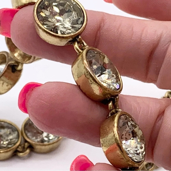 J. Crew Jeweled Light Topaz Gold Brulee Necklace - Picture 4 of 5